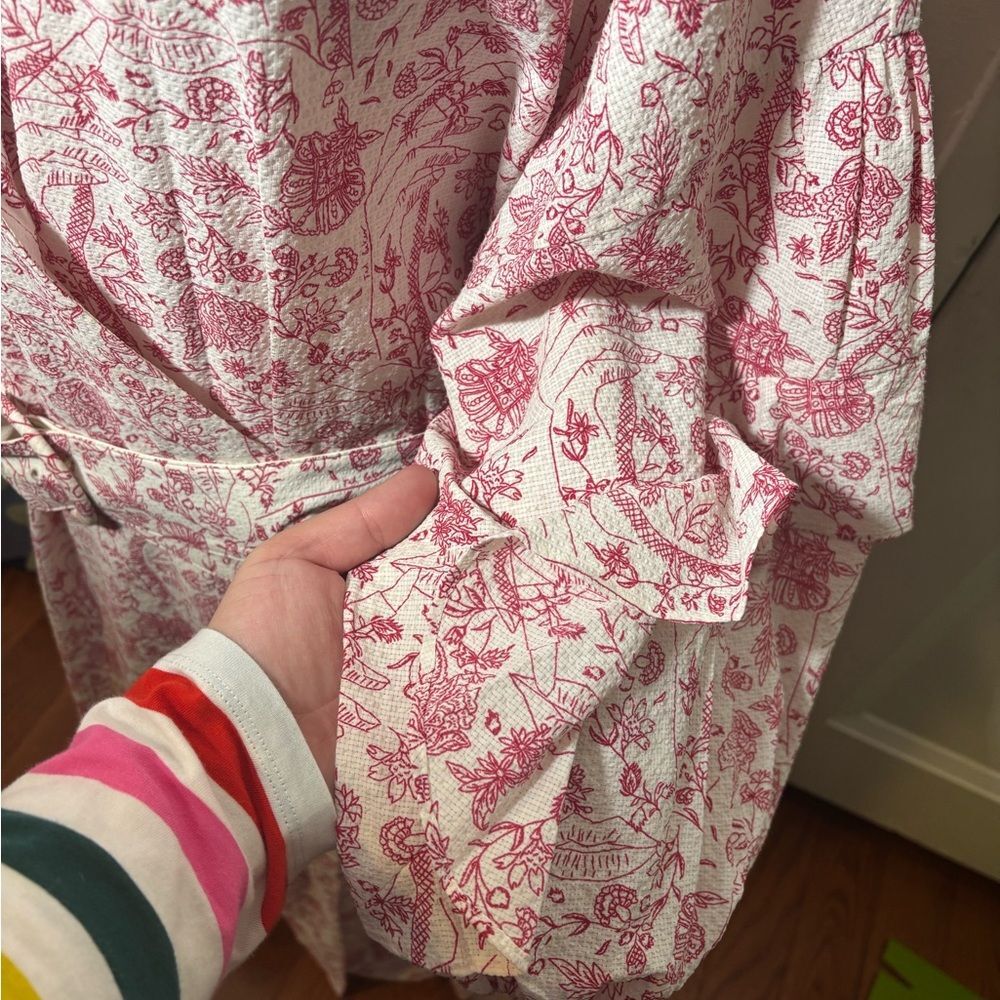 Ted Baker Size 14 / 6 Daritaa Floral Embroidered Wrap midi Dress large cottage - Picture 6 of 7